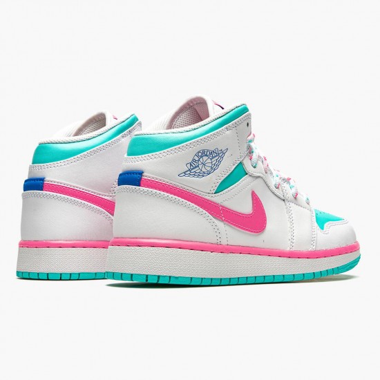 Nike Air Jordan 1 Mid Digital Pink Dams 555112-102 Skor