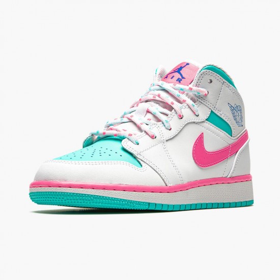 Nike Air Jordan 1 Mid Digital Pink Dams 555112-102 Skor