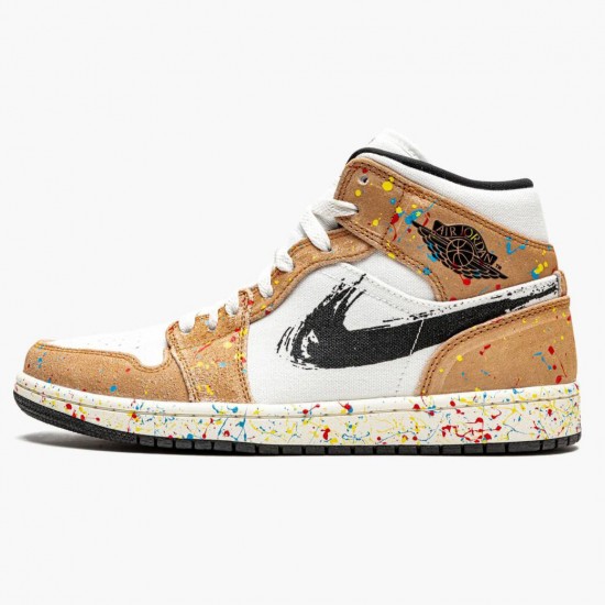 Nike Air Jordan 1 Mid SE Brushstroke Dam/Herr DA8005-100 Skor