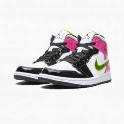 Nike Air Jordan 1 Mid White Black Cyber Pink Herr CZ9834-100 Skor