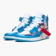 Nike Air Jordan 1 Retro High Off-White University Blue Dam/Herr AQ0818-148 Skor