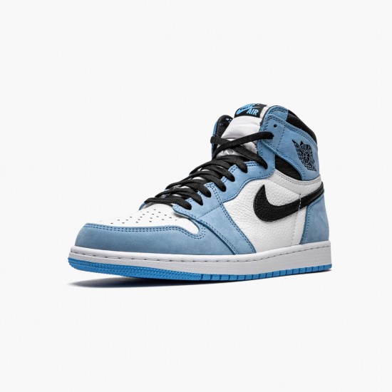 Nike Air Jordan 1 Retro High White University Blue Black Herr 555088-134 Skor