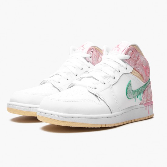 Nike Air Jordan 1 Mid SE GS Ice Cream Dams DD1666-100 Skor