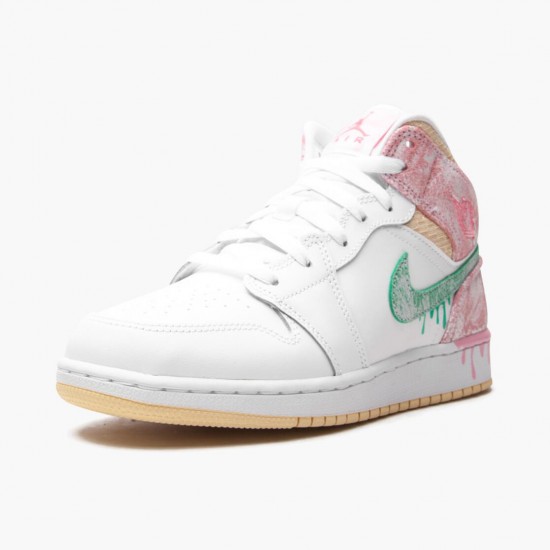 Nike Air Jordan 1 Mid SE GS Ice Cream Dams DD1666-100 Skor