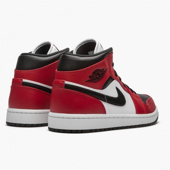 Nike Air Jordan 1 Mid Chicago Black Toe Herr 554724-069 Skor