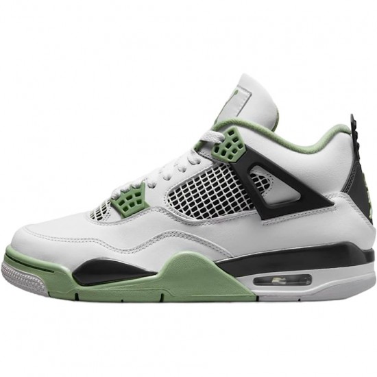 Nike Air Jordan 4 Retro White Oil Green Dark Ash Herr AQ9129-103 Skor