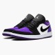 Jordan 1 Low Court Purple Vit/Svart-Court Lila Jordan Skor