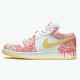 Jordan 1 Low Paint Drip Arctic Punch/Pale Vanilla-Vit Jordan Skor