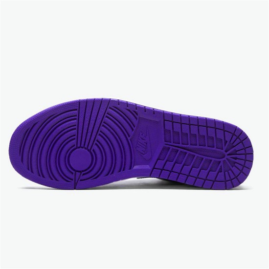 Jordan 1 Low Court Purple White Court Lila/Svart-Vit Jordan Skor