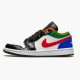 Jordan 1 Low Multi-Color Black Toe Vit/Hyper Royal-University Röd-Vit Jordan Skor