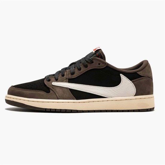 Jordan 1 Low OG SP Travis Scott Svart/Dark Mocha-University Röd-Sail Jordan Skor