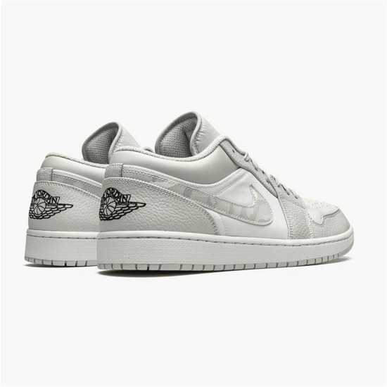 Jordan 1 Low White Camo Vit/Svart-Neutral Grå Jordan Skor