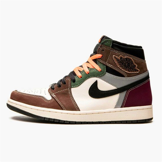 Jordan 1 High OG Hand Crafted Svart/Archaeo Brun-Dark Chocolate Jordan Skor