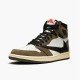 Jordan 1 High Travis Scott Sail/Svart-Dark Mocha-University Röd Jordan Skor