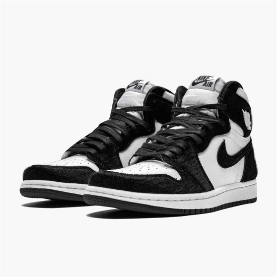 Jordan 1 High Panda Svart/Svart-Metallic Guld-Vit Jordan Skor