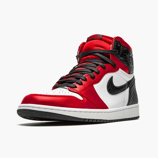 Jordan 1 High Satin Snake Chicago Gym Röd/Vit-Svart Jordan Skor