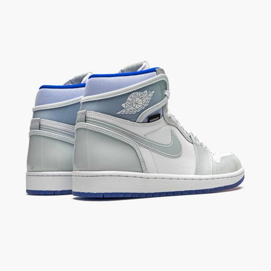 Jordan 1 High Zoom White Racer Blue Vit/Racer Blå-Vit Jordan Skor