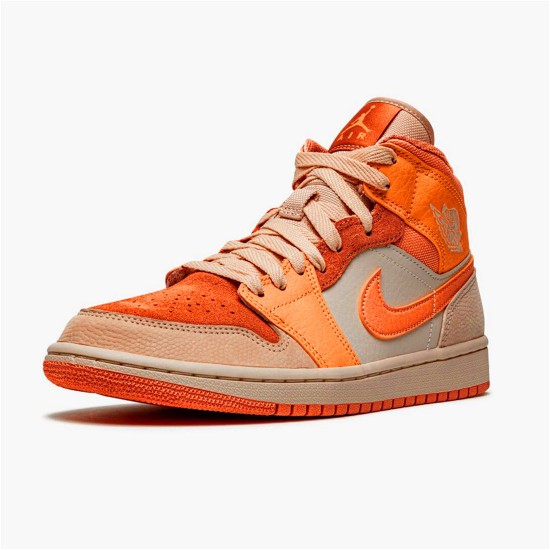 Jordan 1 Mid Apricot Orange Atomic Orange/Apricot Agate-Terra Blush Jordan Skor