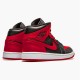 Jordan 1 Mid Banned (2020) Svart/University Röd-Svart-Whit Jordan Skor