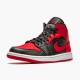 Jordan 1 Mid Banned (2020) Svart/University Röd-Svart-Whit Jordan Skor