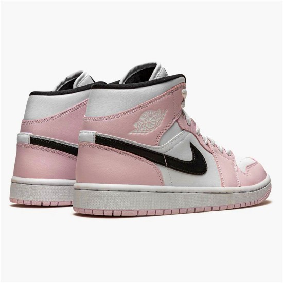 Jordan 1 Mid Barely Rose Light Violet/Svart-Vit Jordan Skor