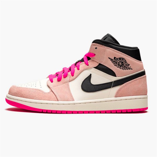 Jordan 1 Mid Crimson Tint Crimson Tint/Hyper Rosa-Svart-Sail Jordan Skor