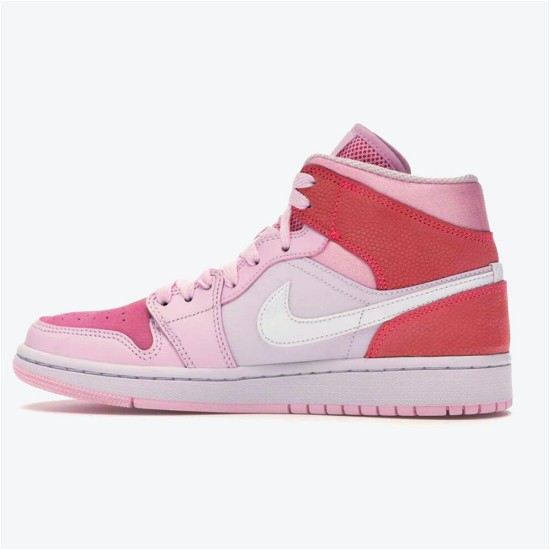 Jordan 1 Mid Digital Pink Digital Rosa/Vit-Rosa Foam-Sail Jordan Skor