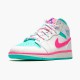 Jordan 1 Mid White Pink Green Soar Vit/Digital Rosa-Aurora Grön-Soar Jordan Skor