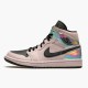 Jordan 1 Mid Dirty Powder Iridescent Barely Rose/Svart-Svart-Multi-Color Jordan Skor