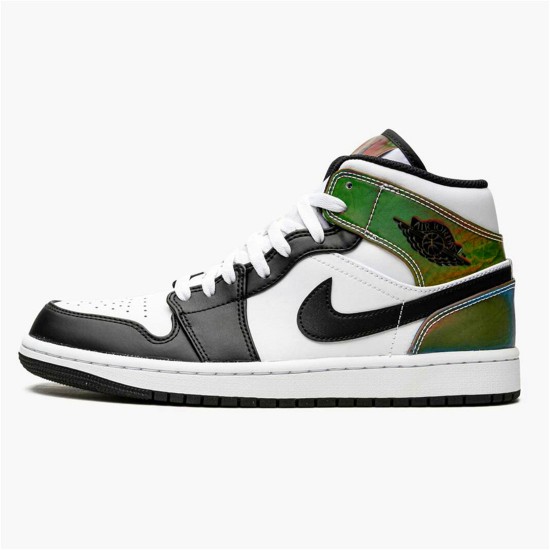 Jordan 1 Mid Heat Reactive Vit/Svart/Heat Reactive Jordan Skor