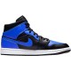 Jordan 1 Mid Hyper Royal Tumbled Leather Svart/Hyper Royal-Vit Jordan Skor