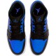 Jordan 1 Mid Hyper Royal Tumbled Leather Svart/Hyper Royal-Vit Jordan Skor