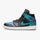 Jordan 1 Mid Iridescent Black Svart/Pale Ivory-Multi-Color Jordan Skor