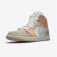 Jordan 1 Mid Milan Sail/Light Bone-String-Shimmer Jordan Skor