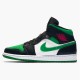 Jordan 1 Mid Green Toe Svart/Gym Röd-Vit-Pine Grön Jordan Skor