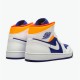 Jordan 1 Mid Royal Blue Laser Orange Vit/Deep Royal Blå-Track Röd-Laser Orange Jordan Skor