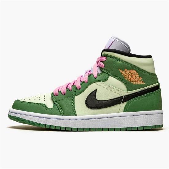 Jordan 1 Mid Dutch Green Dutch Grön/Svart-Barely Grön Jordan Skor