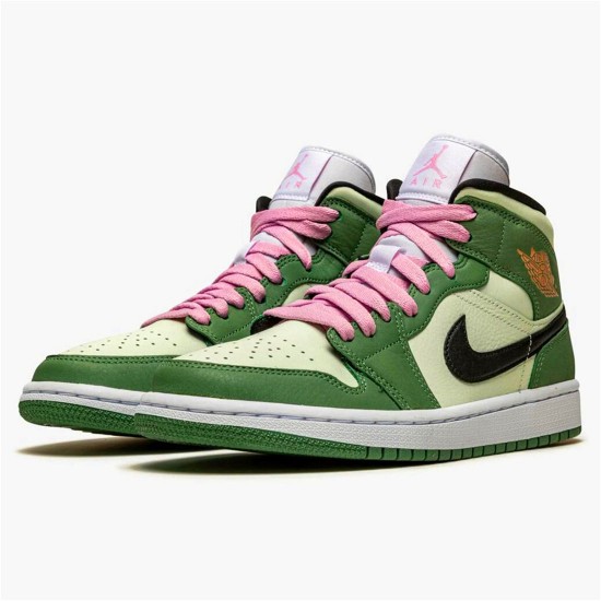 Jordan 1 Mid Dutch Green Dutch Grön/Svart-Barely Grön Jordan Skor