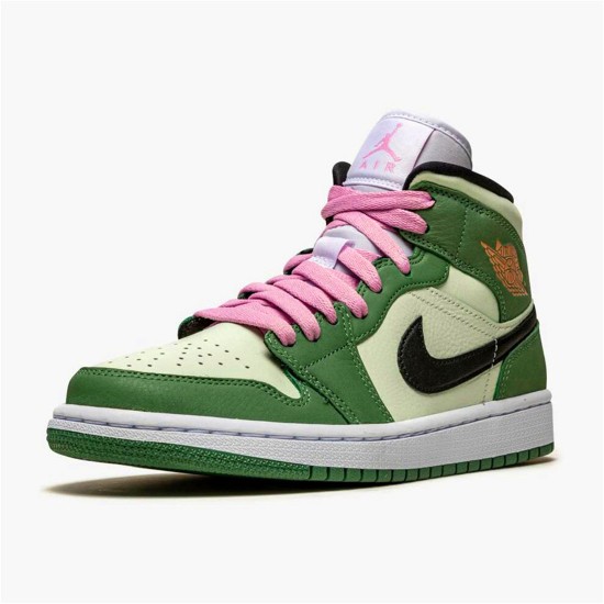 Jordan 1 Mid Dutch Green Dutch Grön/Svart-Barely Grön Jordan Skor