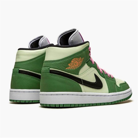 Jordan 1 Mid Dutch Green Dutch Grön/Svart-Barely Grön Jordan Skor