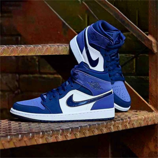 Jordan 1 Mid Obsidian Sanded Purple Obsidian/Sanded Lila-Vit Jordan Skor