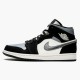 Jordan 1 Mid Satin Grey Toe Svart/Smoke Grå-Sail Jordan Skor