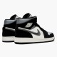 Jordan 1 Mid Satin Grey Toe Svart/Smoke Grå-Sail Jordan Skor