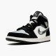 Jordan 1 Mid Satin Grey Toe Svart/Smoke Grå-Sail Jordan Skor