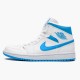 Jordan 1 Mid UNC Vit/Dark Powder Blå-Vit Jordan Skor