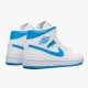 Jordan 1 Mid UNC Vit/Dark Powder Blå-Vit Jordan Skor