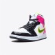 Jordan 1 Mid White Black Cyber Pink Vit/Svart-Cyber-Rosa Jordan Skor