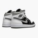 Jordan 1 Mid White Shadow Svart/Medium Grå-Vit Jordan Skor