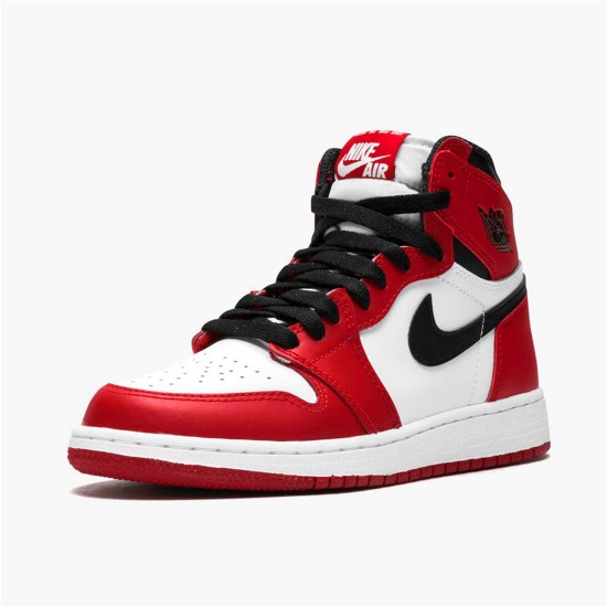 Jordan 1 Mid Chicago (2015) Vit/Varsity Röd-Svart Jordan Skor