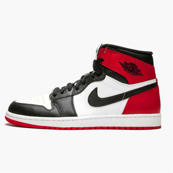 Jordan 1 Mid Black Toe (2013) Vit/Svart-Gym Röd  Jordan Skor